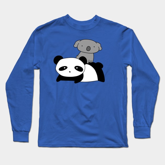 Panda and Little Koala Long Sleeve T-Shirt by saradaboru